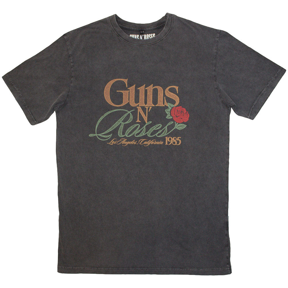 Guns N Roses T Shirt - California 1985 Stone Wash
