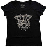 Guns N Roses Woman's T Shirt - Skeleton Guns
