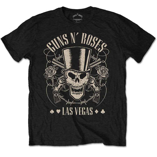 Guns N Roses T Shirt - Top Hat Skull & Pistols LV