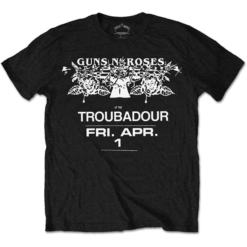 Guns N Roses T Shirt - Troubadour Flyer