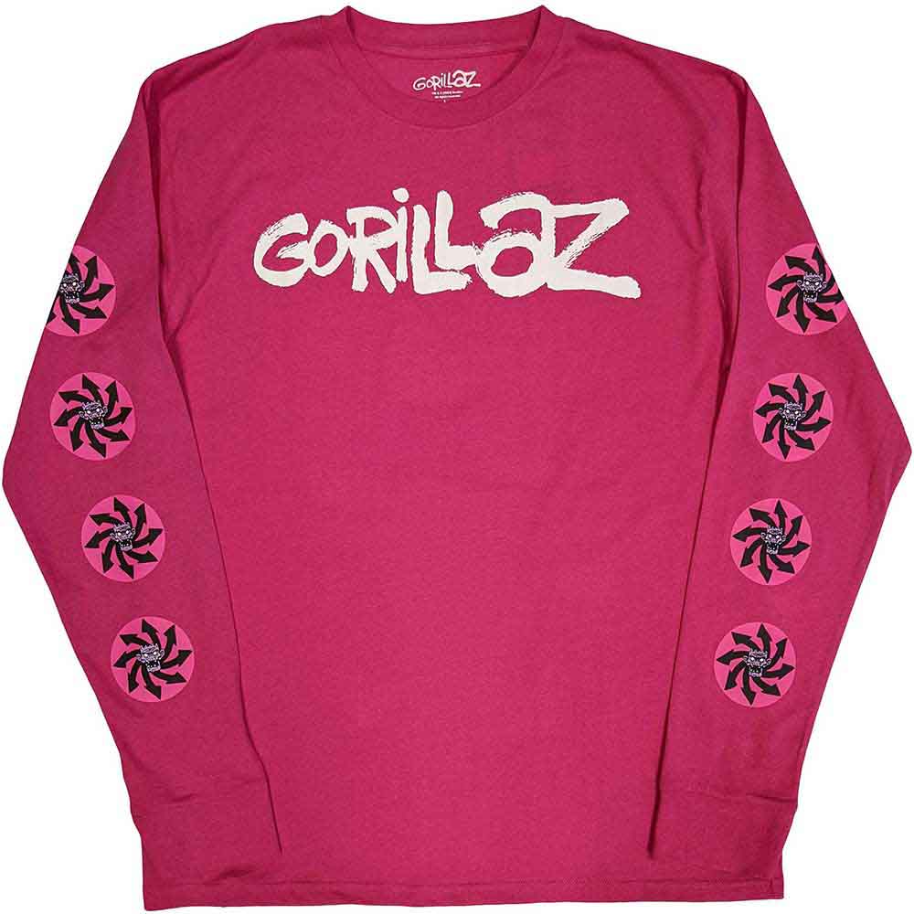 Gorillaz Long Sleeve T Shirt - Repeat Pazuzu Spiral