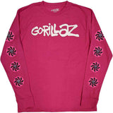 Gorillaz Long Sleeve T Shirt - Repeat Pazuzu Spiral