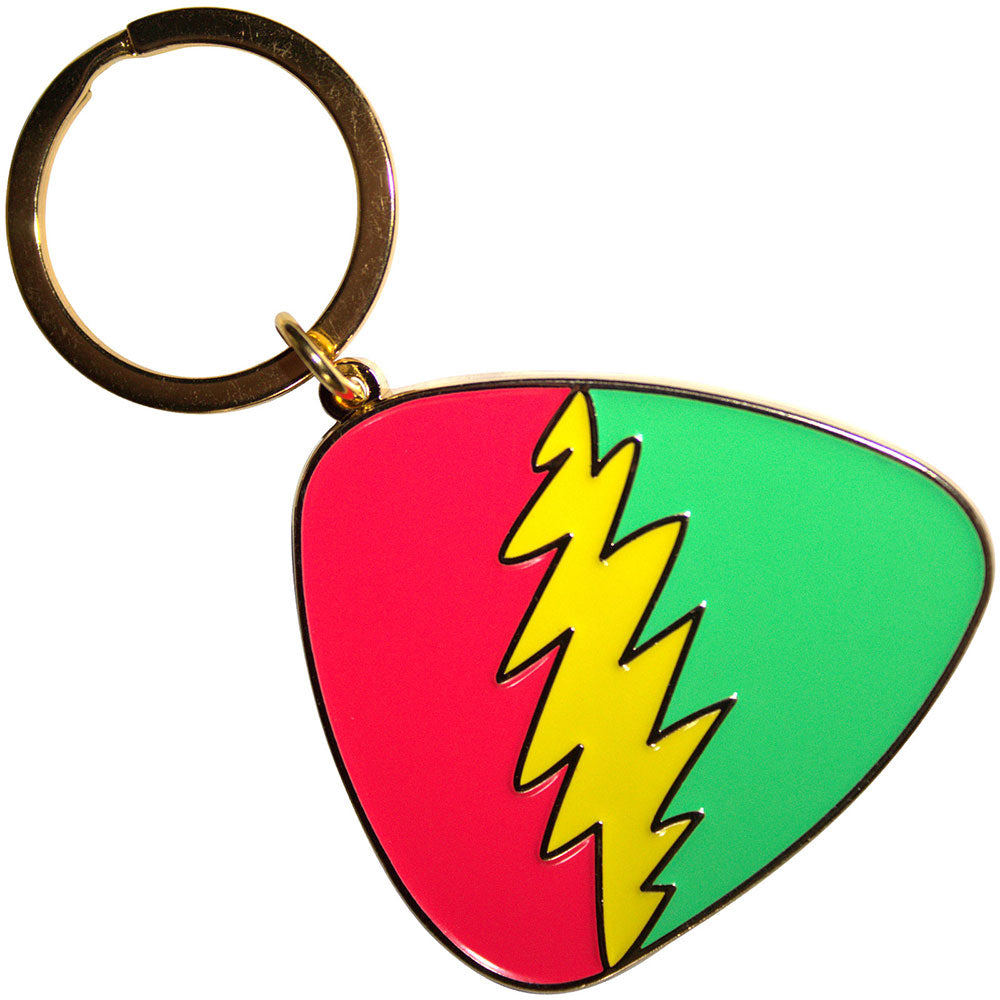 Grateful Dead Standard Keychains - Red/Green Plectrum
