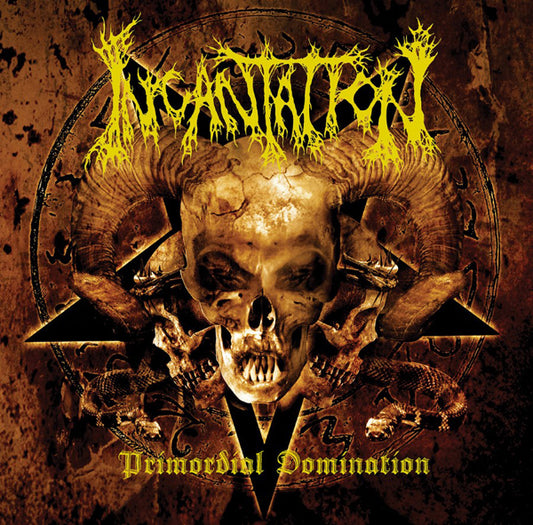 Incantation LP - Primordial Domination (Orange/Black Vinyl) | Buy Now For 53.99