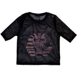 Iron Maiden Women's Mesh Short Sleeve Crop Top - Powerslave Mummy