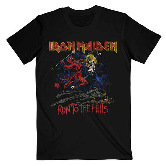 Iron Maiden T Shirt - NOTB Run To The Hills Distress