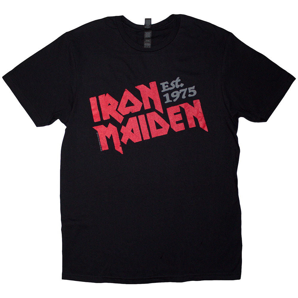 Iron Maiden T Shirt - Est. 1975 Slanted Logo | Buy Now For 24.99