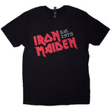 Iron Maiden T Shirt - Est. 1975 Slanted Logo | Buy Now For 24.99