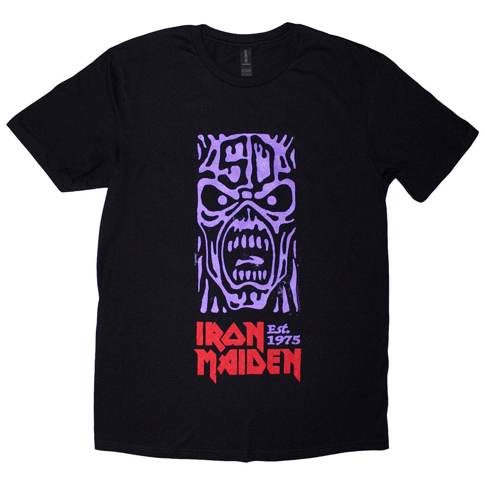 Iron Maiden T Shirt - Est. 1975 Stamp Logo Purple | Buy Now For 24.99
