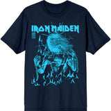 Iron Maiden T Shirt - 50 Life After Death Flames Blue | Buy Now For 24.99