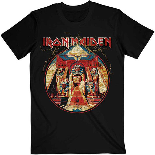 Iron Maiden T Shirt - Powerslave Lightning Circle