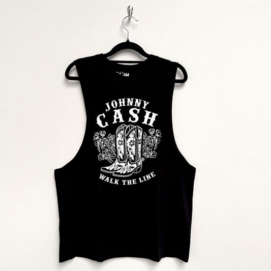 Johnny Cash Vest Top - Walk The Line Boots | Buy Now For 24.99
