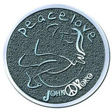John Lennon Pin Badge - Peace & Love HiChrome