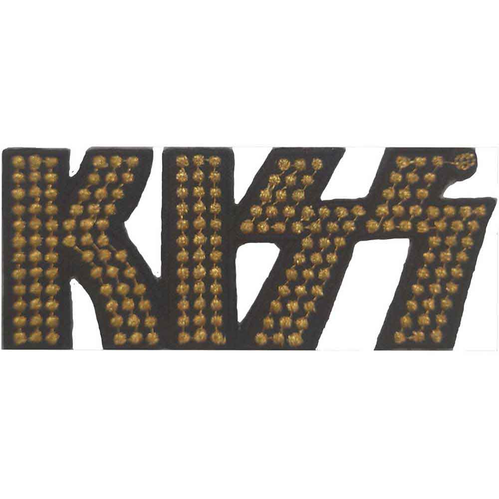 Kiss Patches Iron On - Gold Studded Logo