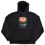 KISS Stone Wash Pullover Hoodie - Destroyer 3D Logo Stone Wash