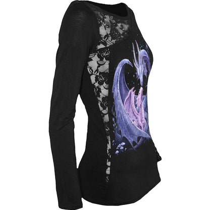 MATERNAL INSTINCTS - Lace One Shoulder Top Black