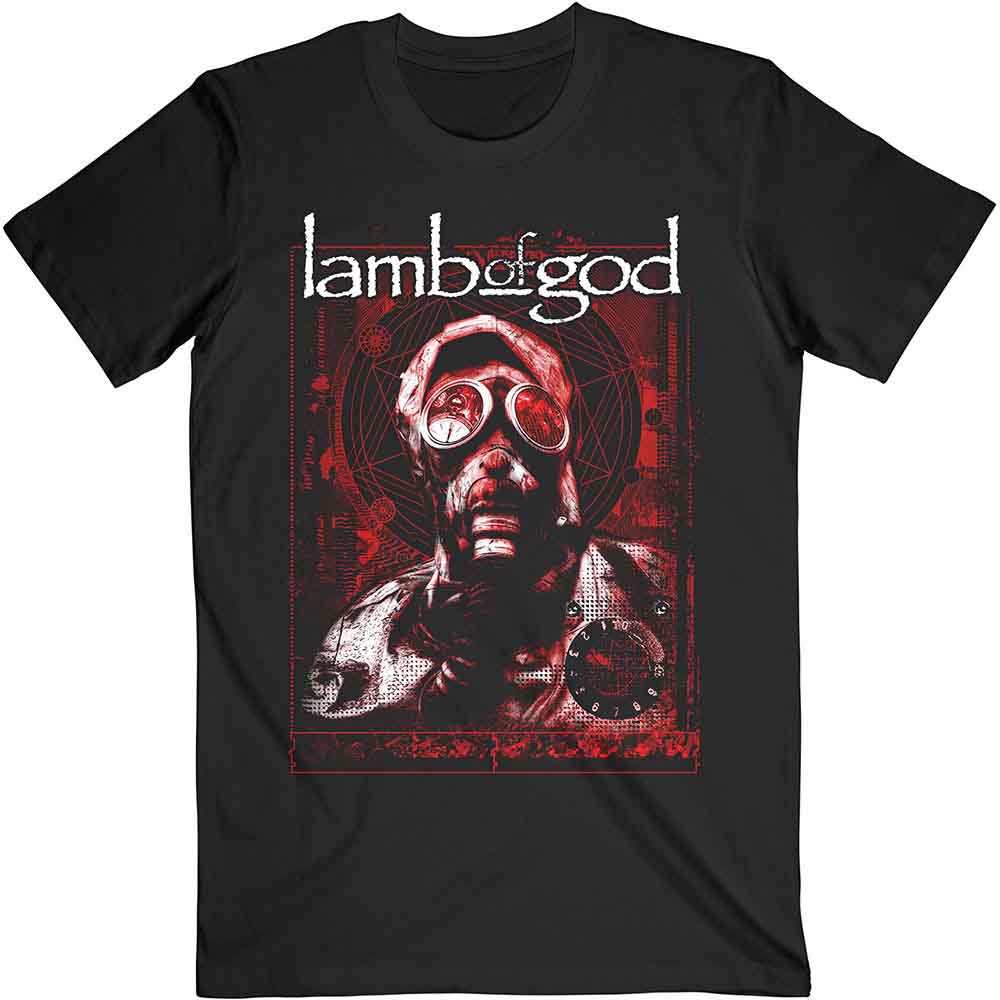 Lamb Of God T Shirt - Gas Mask Waves