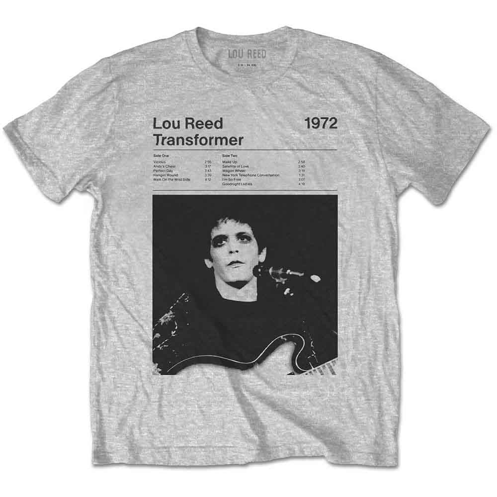 Lou Reed T Shirt - Transformer Track List