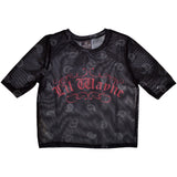 Lil Wayne Women's Mesh Short Sleeve Crop Top - Script Logo