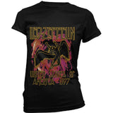Led Zeppelin Woman's T Shirt - Black Flames