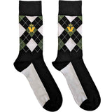 Madness Ankle Socks - Crown & M Green Diamond