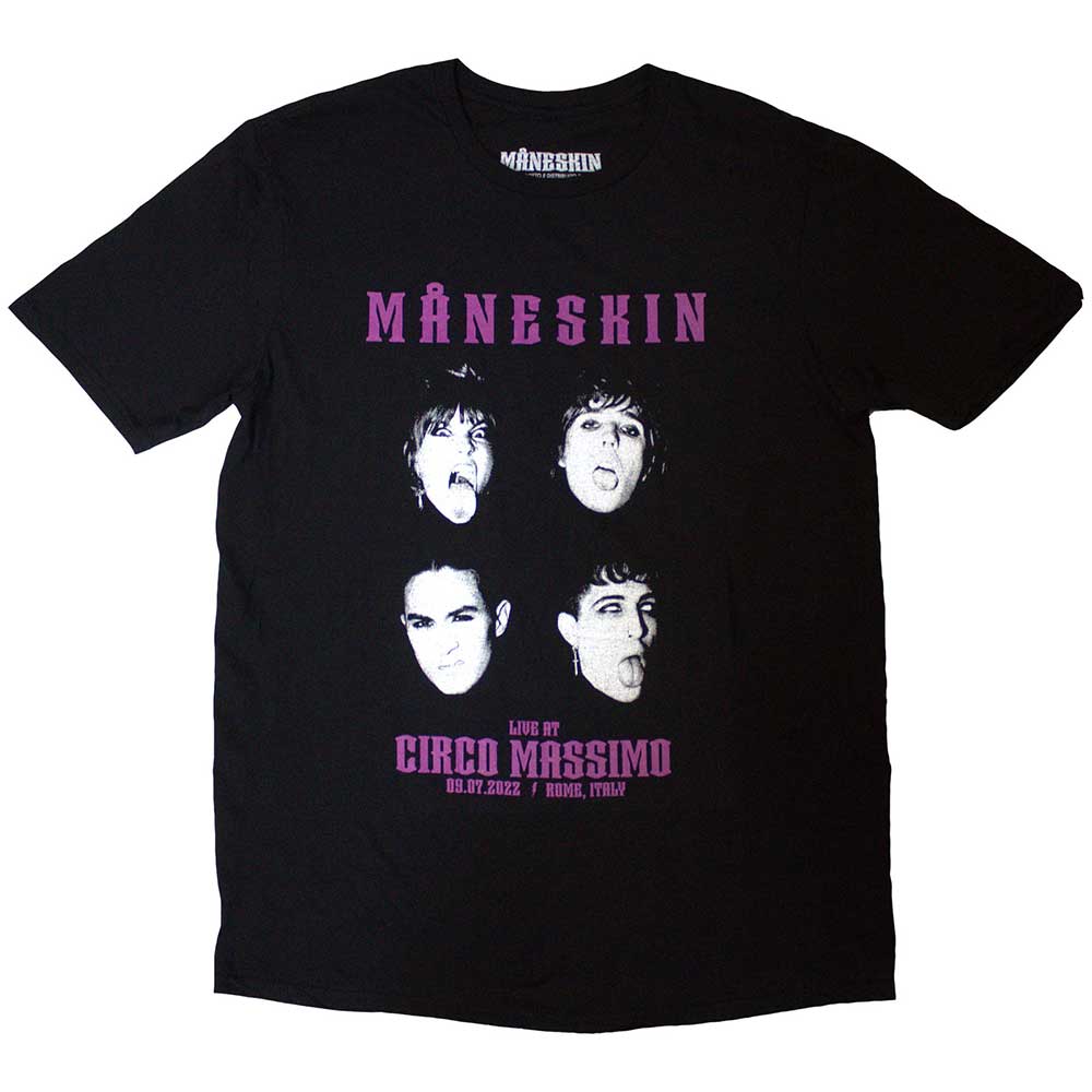 Maneskin T Shirt - Live At Circo Massimo 2022 Faces