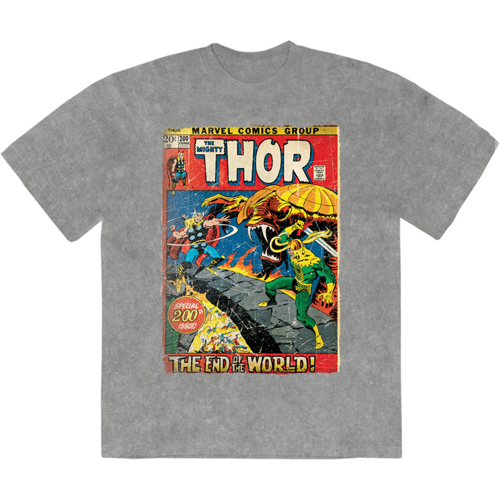 Marvel Comics T Shirt - Thor End Of The World Stone Wash | Buy Now For 24.99