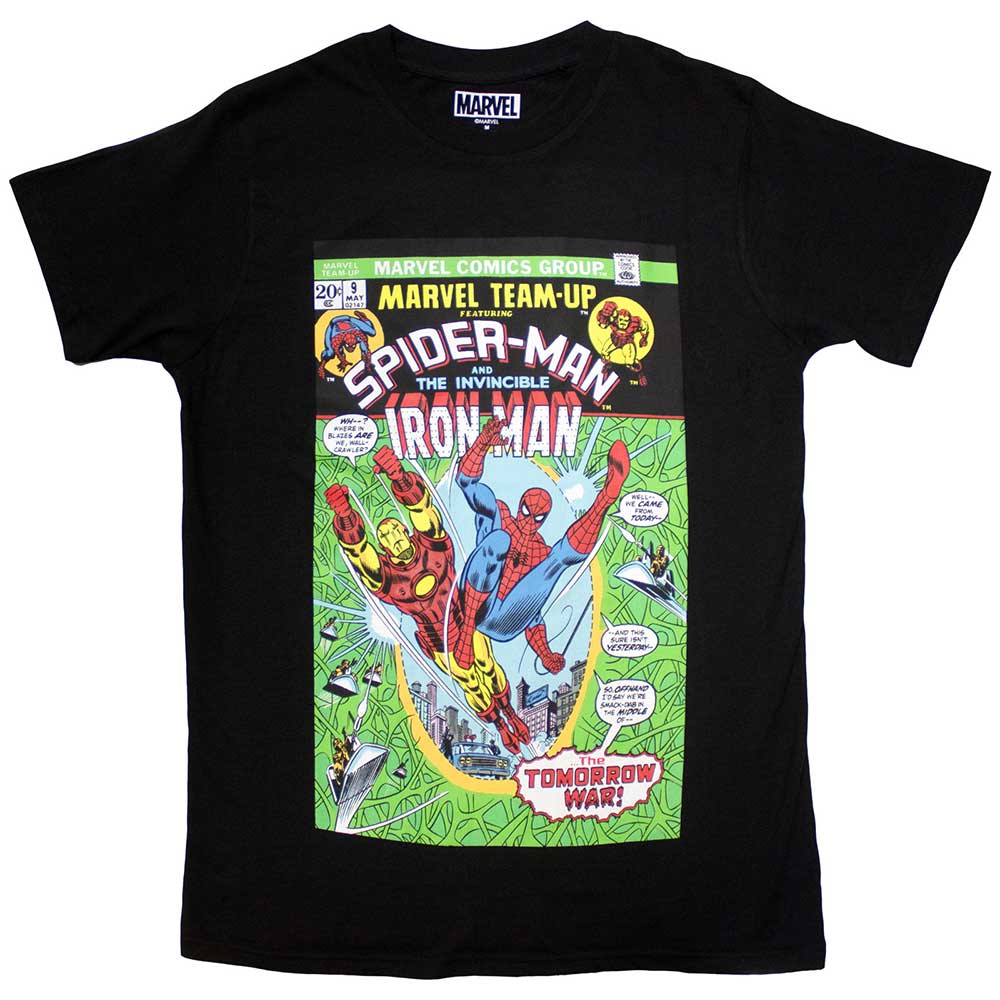 Marvel Comics T Shirt - Spiderman & Iron Man Comic Cover