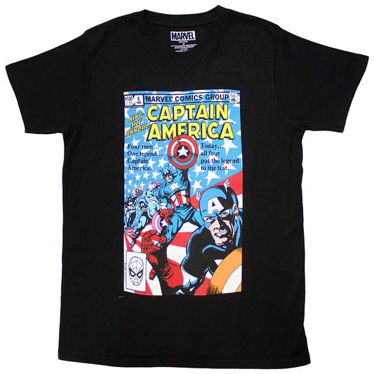 Marvel Comics T Shirt - Many Captain Americas Comic Cover