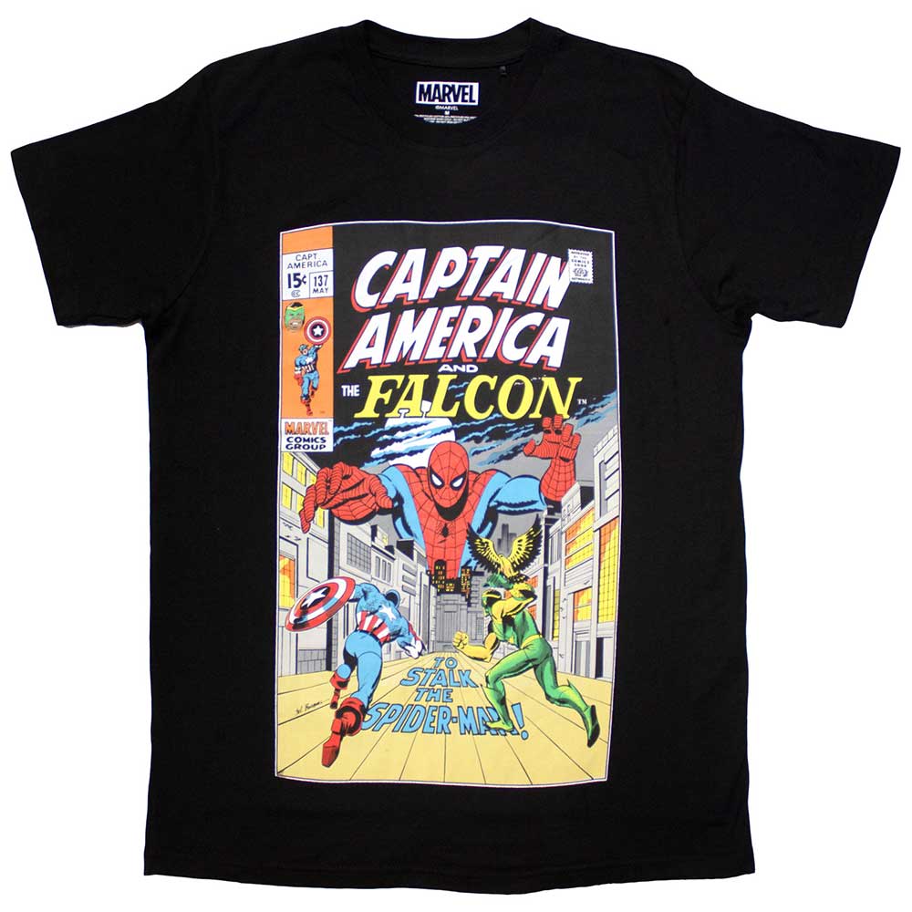 Marvel Comics T Shirt - Captain America & Falcon Comic Cover