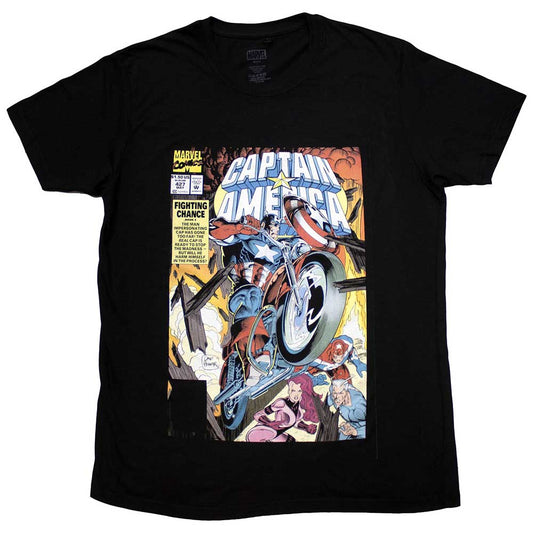Marvel Comics T Shirt - Captain America Wheel Comic Cover