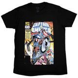 Marvel Comics T Shirt - Captain America Wheel Comic Cover
