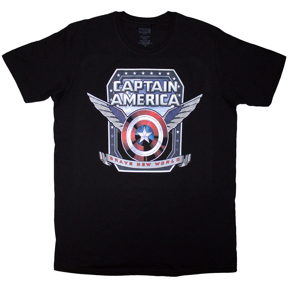 Marvel Comics T Shirt - Captain America Brave New World Shield | Buy Now For 19.99