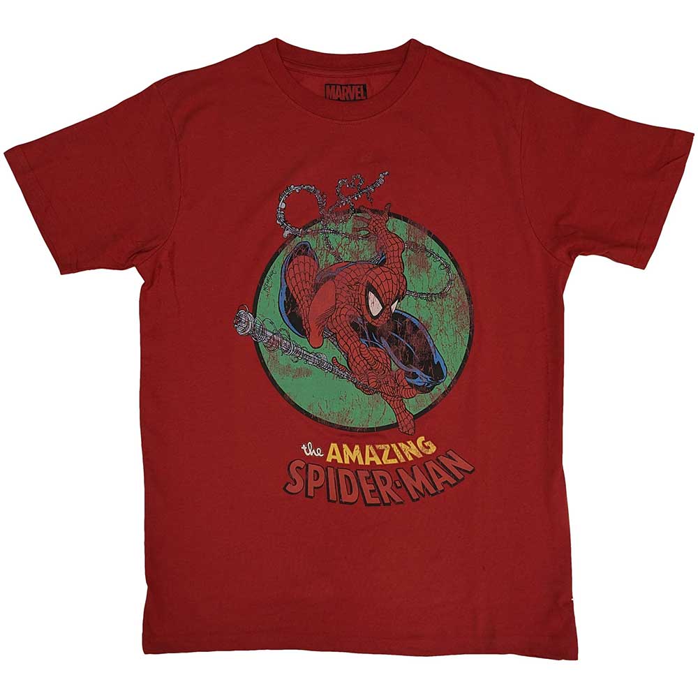 Marvel Comics T Shirt - Spiderman Shooting Webs