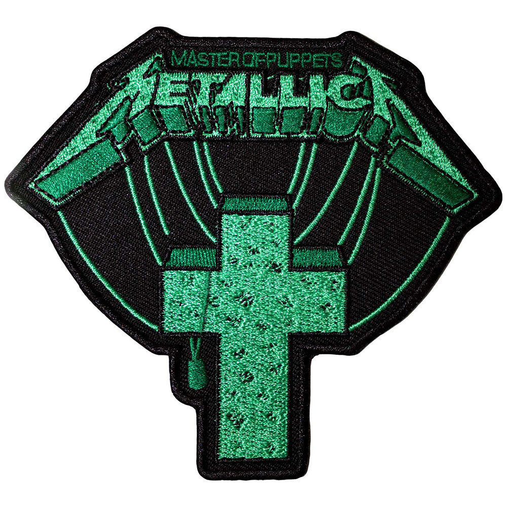 Metallica Patches - Iron On - Master Of Puppets Green Cross
