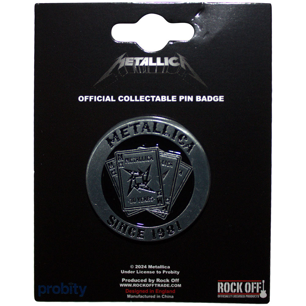 Metallica Pin - Badge - 30th Anniversary Playing Card