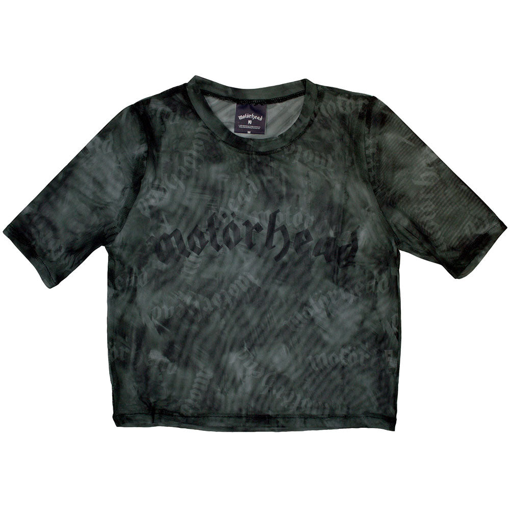 Motorhead Women's Mesh Short Sleeve Crop Top - Logo