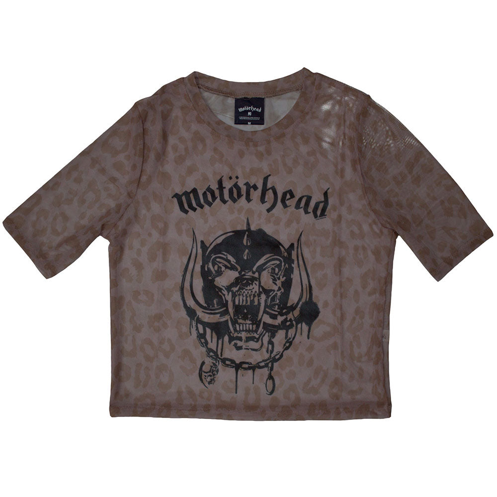 Motorhead Women's Mesh Short Sleeve Crop Top - Warpig