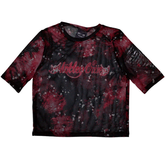 Mötley Crüe Women's Mesh Short Sleeve Crop Top - Feelgood Logo