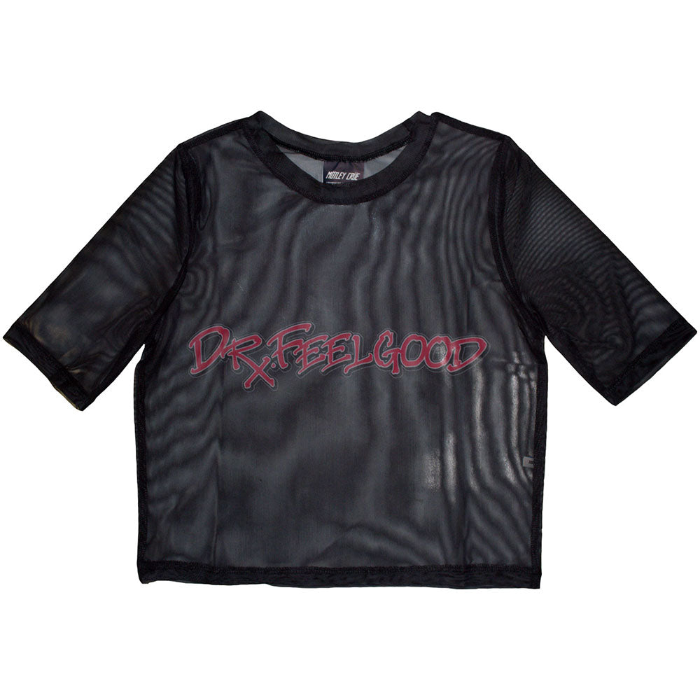 Mötley Crüe Women's Mesh Short Sleeve Crop Top - Dr Feelgood