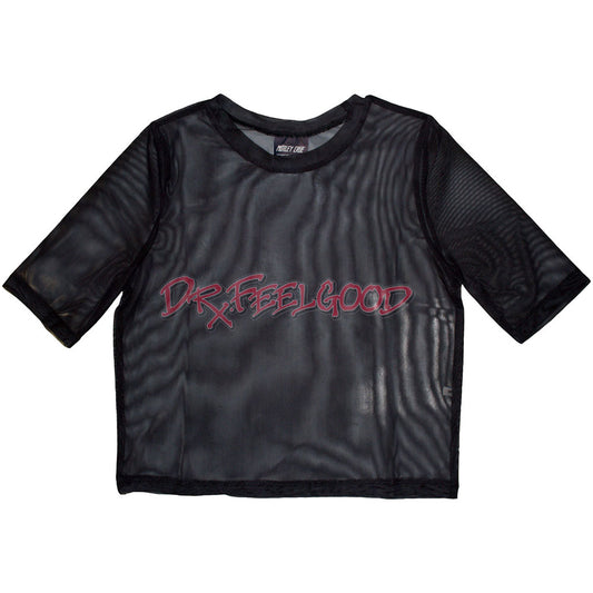 Mötley Crüe Women's Mesh Short Sleeve Crop Top - Dr Feelgood