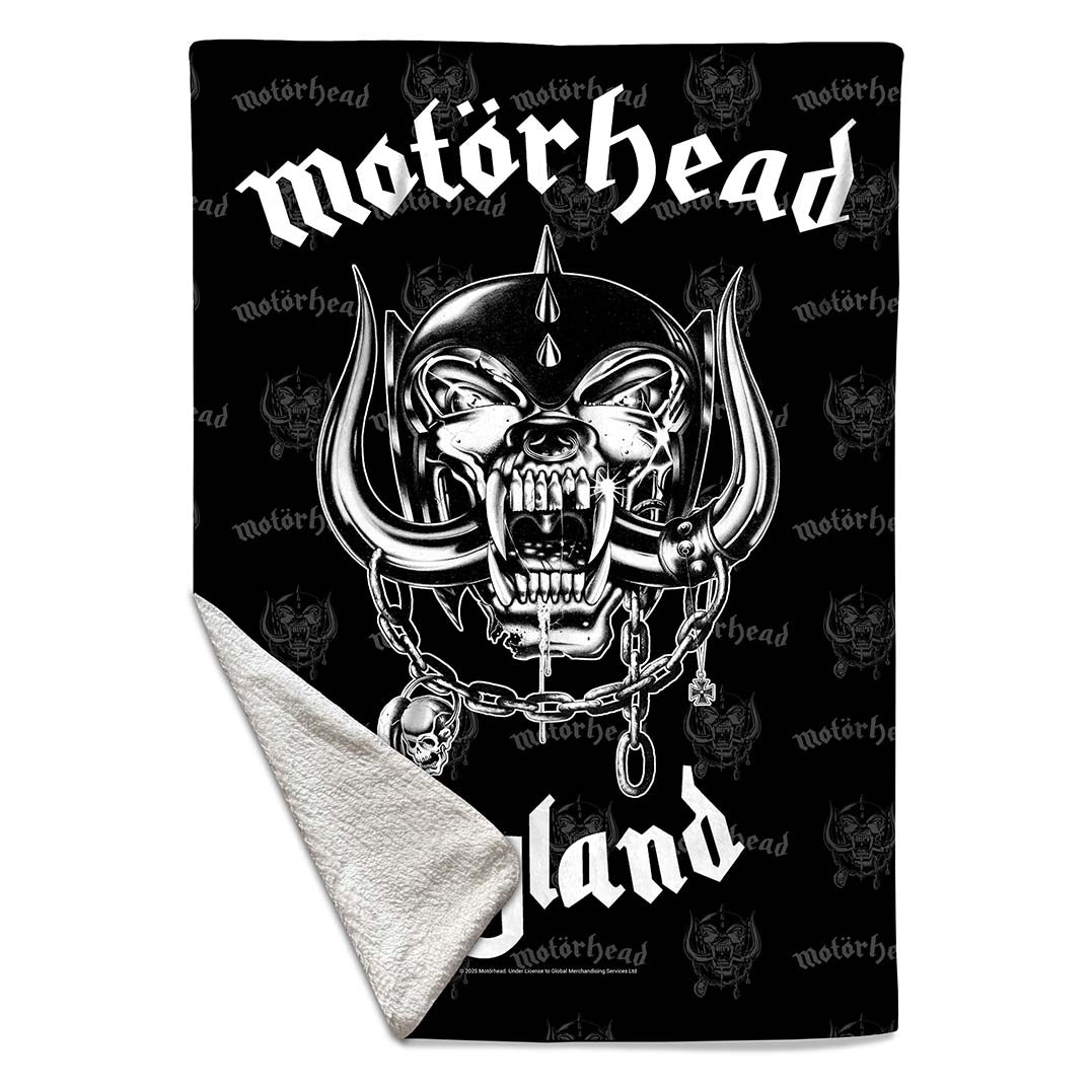 Rocksax Motorhead Sherpa Fleece Blanket - England  | Buy Now From £39.99