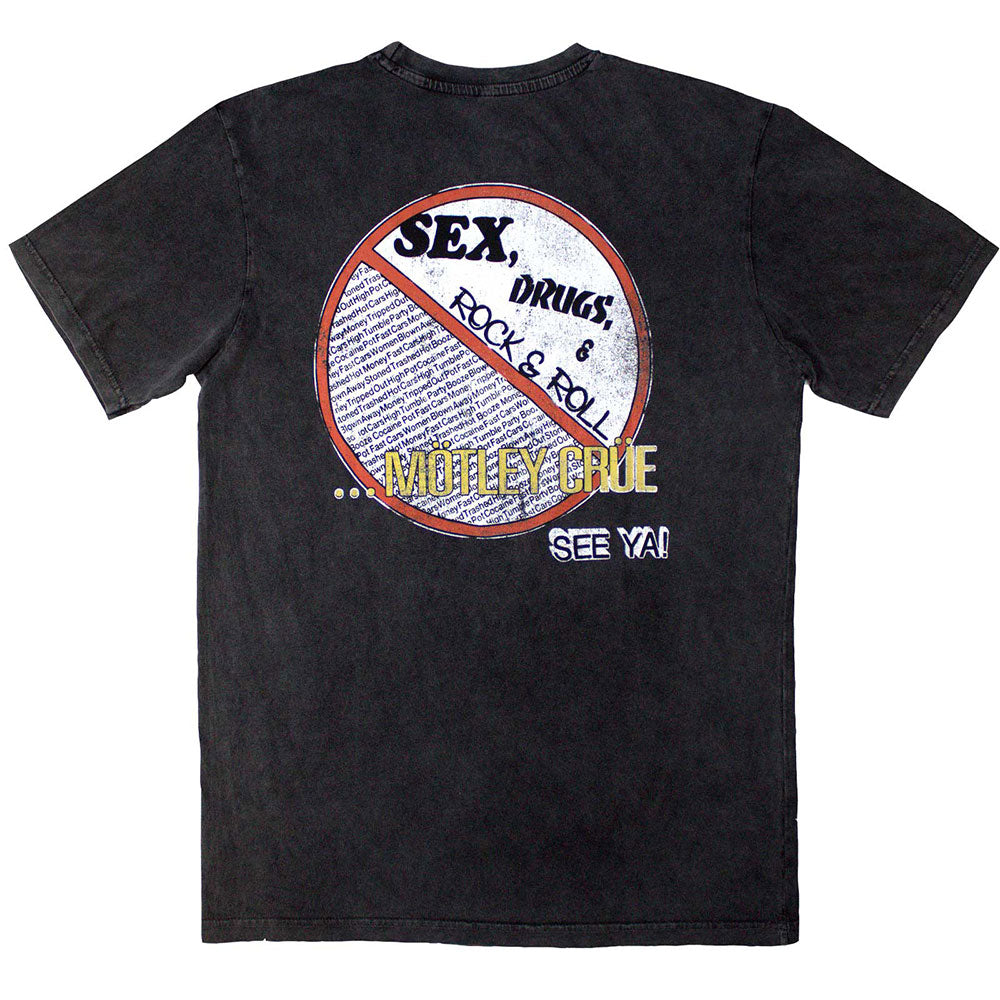 Mötley Crüe T Shirt - No Fun Tour '84 Stone Wash