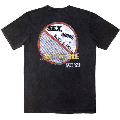 Mötley Crüe T Shirt - No Fun Tour '84 Stone Wash