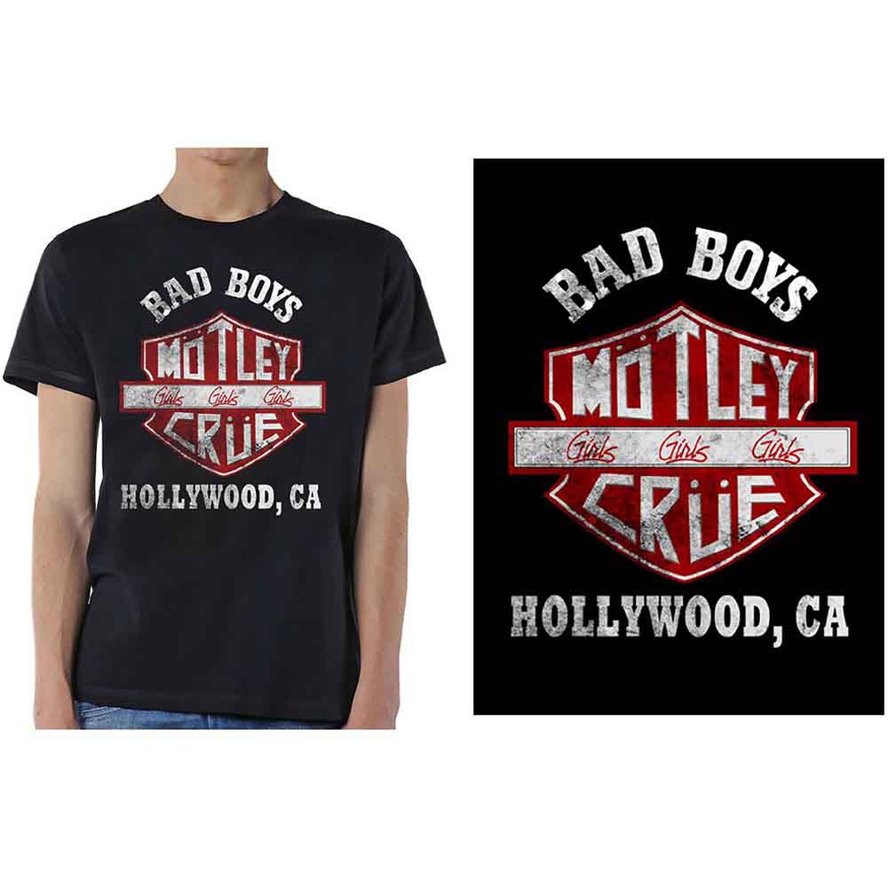Mötley Crüe T Shirt - Bad Boys Shield