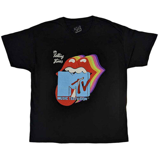 MTV T Shirt - Rolling Stones Rainbow Shadow Tongue
