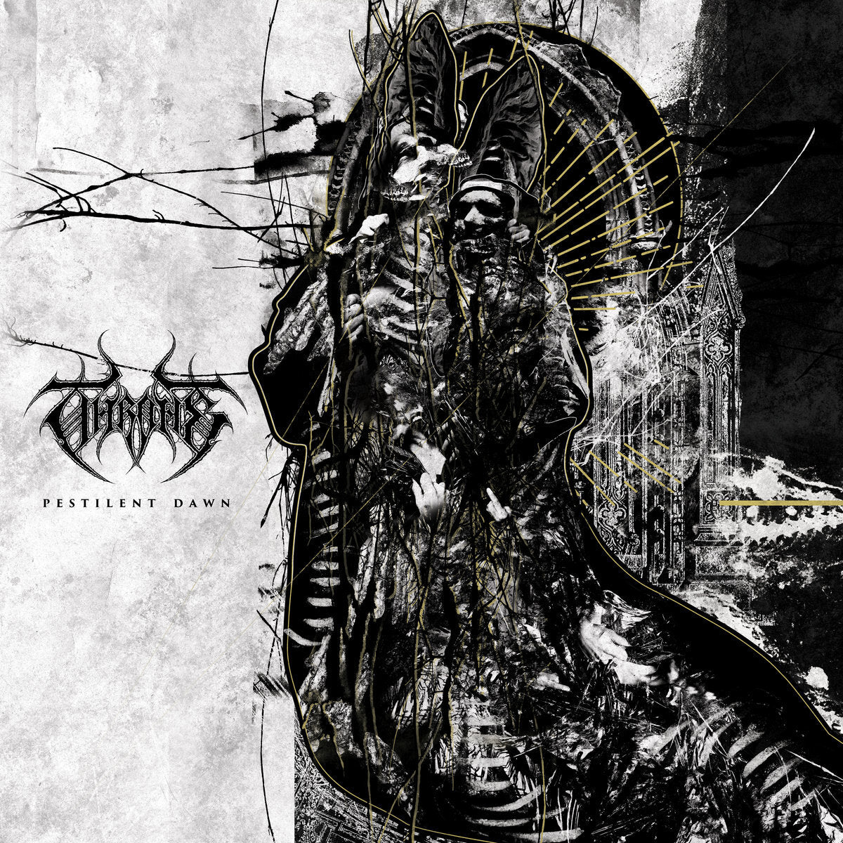 Throne LP - Pestilent Dawn (Marble/Black/Gold Splatter Vinyl) | Buy Now For 39.99