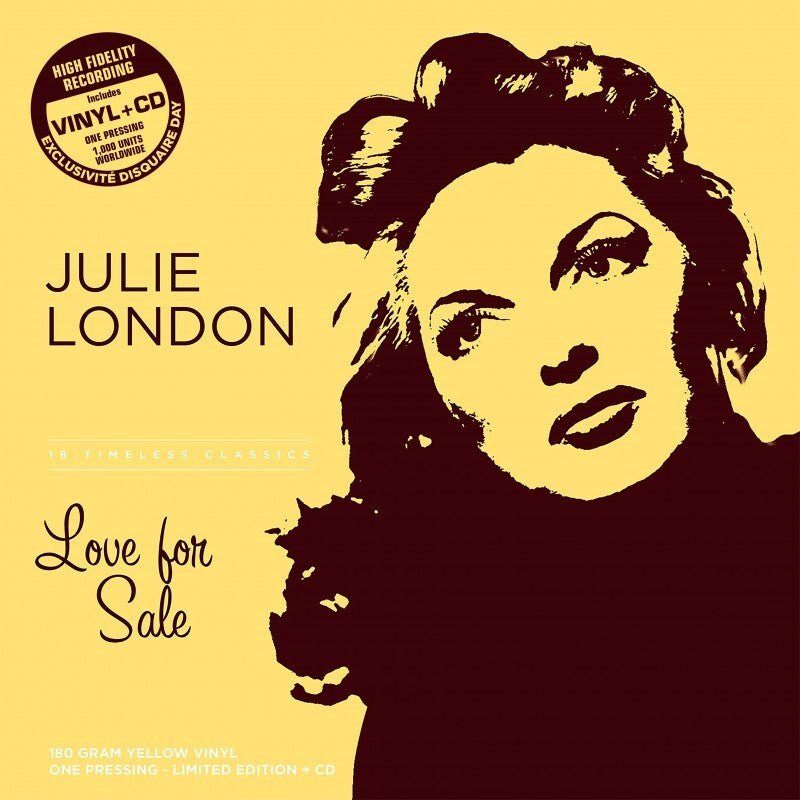 Julie London LP - Love For Sale (Yellow Vinyl + Cd) (Rsd 2023) | Buy Now For 34.99