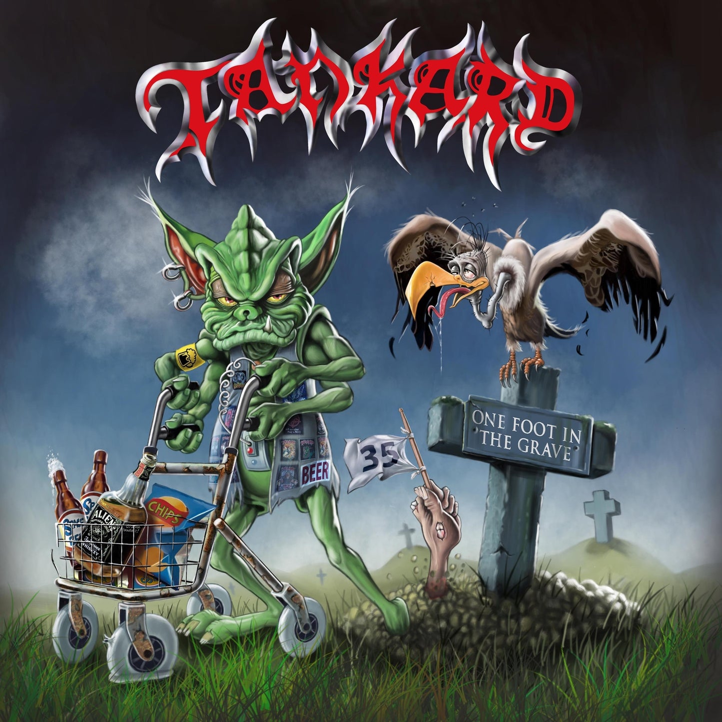 Tankard LP - One Foot In The Grave (Black/Red/White Vinyl) | Buy Now For 54.99