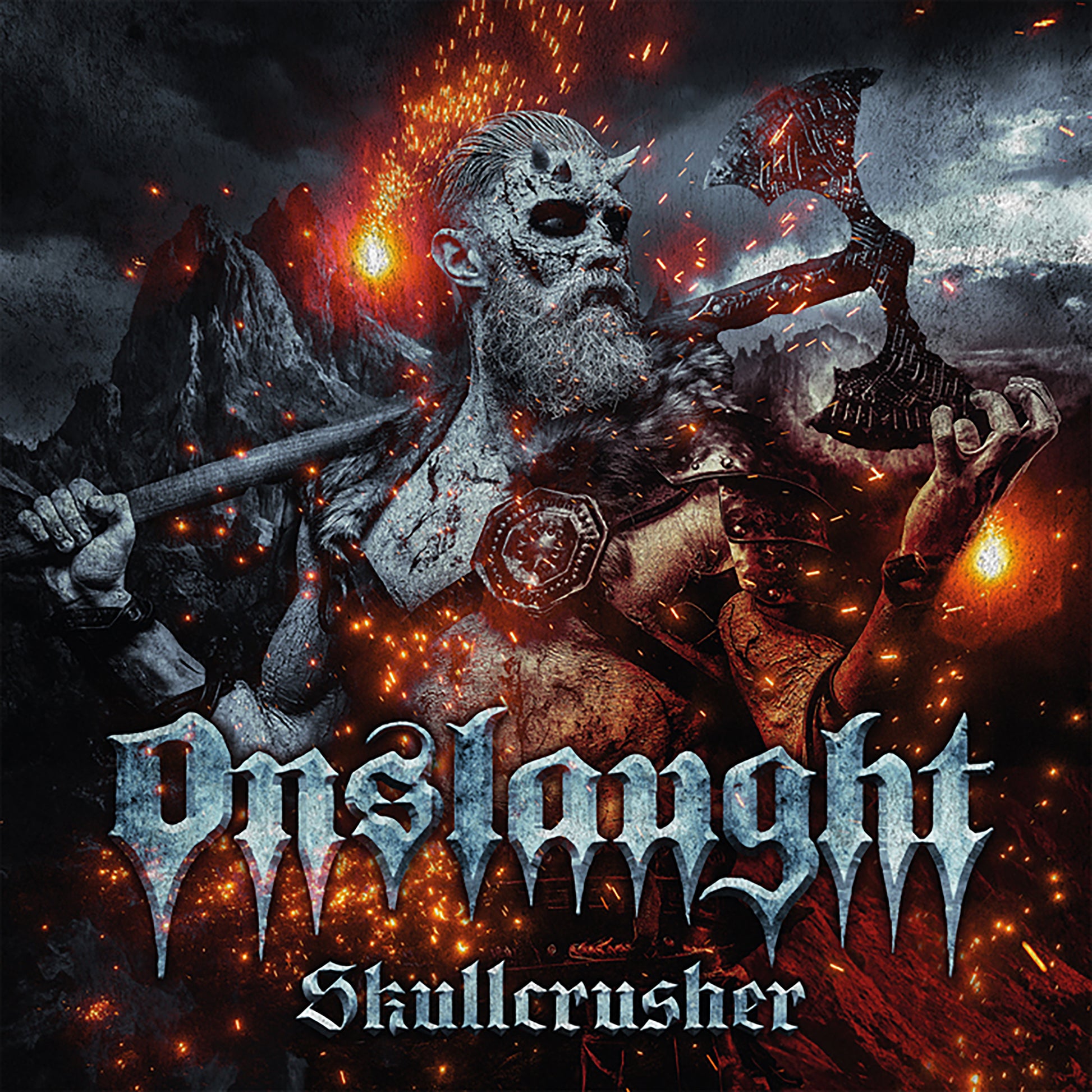 Onslaught LP - Skullcrusher (White W/ Red Splatter Vinyl) | Buy Now For 37.99